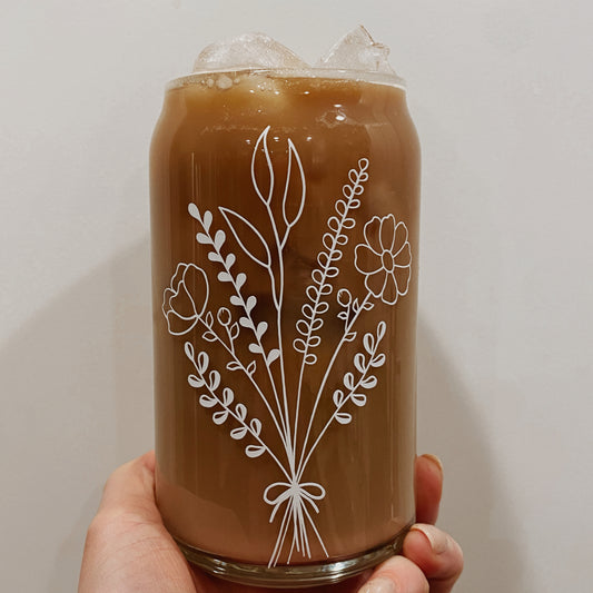 Wildflower vinyl glass can