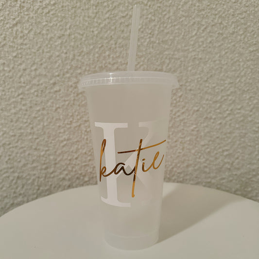 custom monogram script tumbler