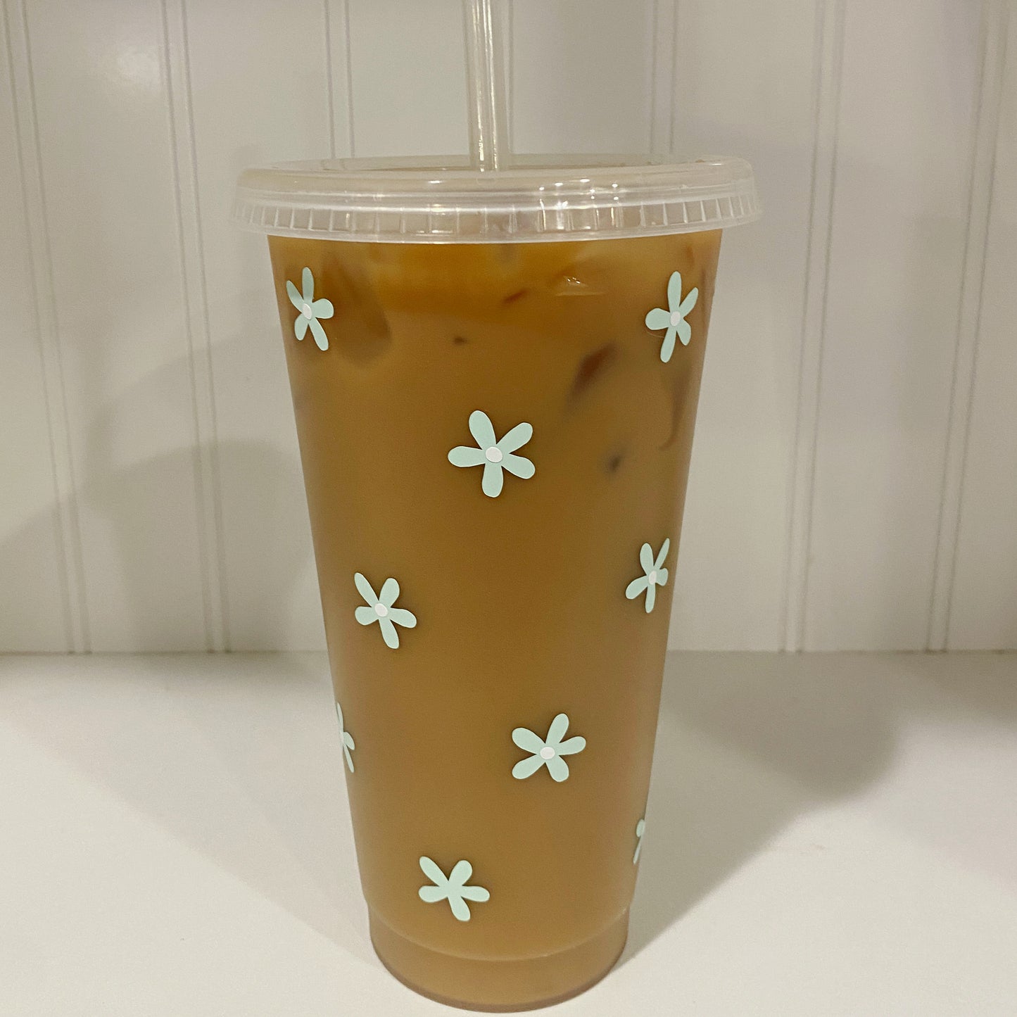 custom daisy frosted tumbler