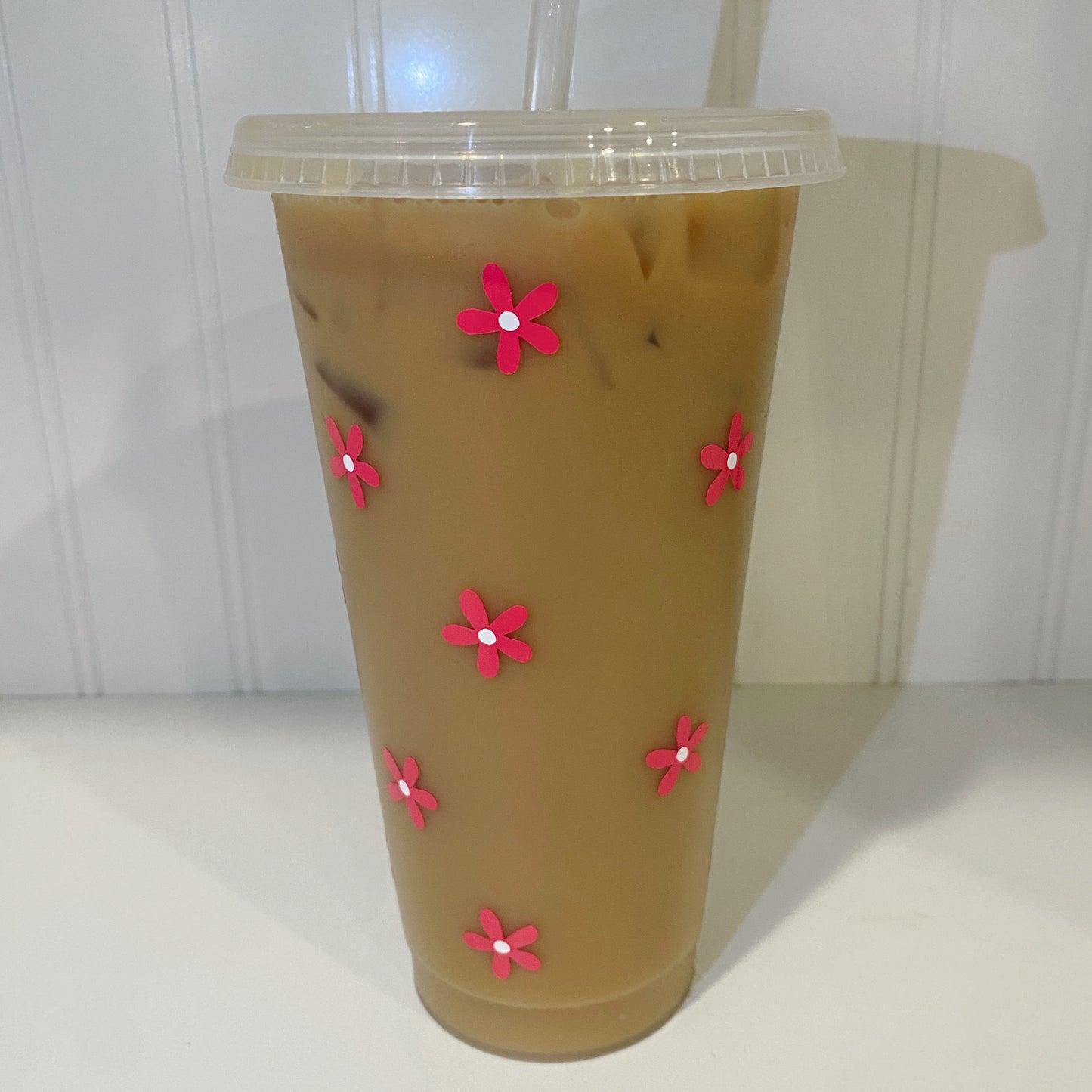 custom daisy frosted tumbler