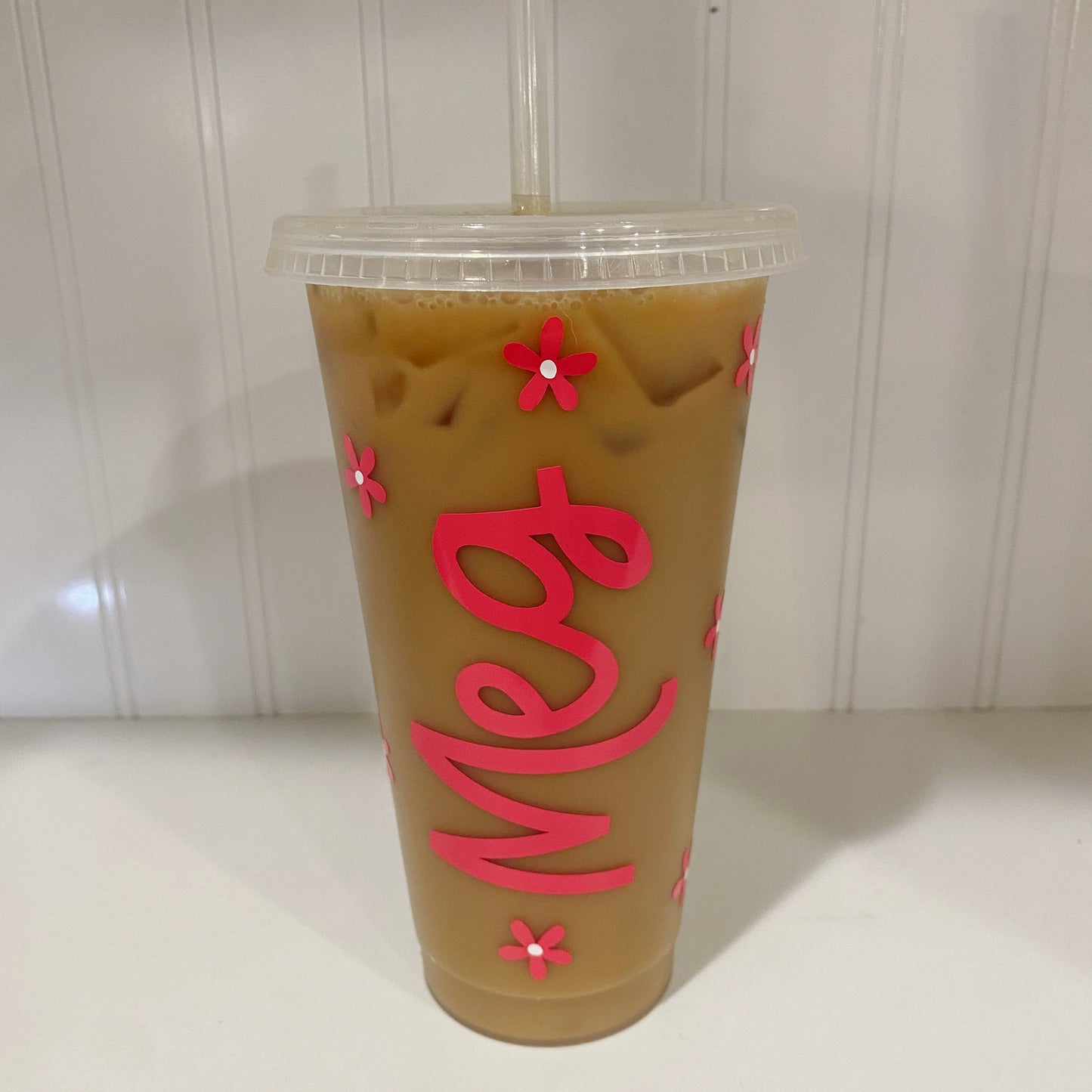 custom daisy frosted tumbler