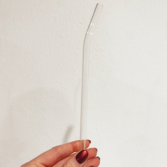 clear glass straw - curved