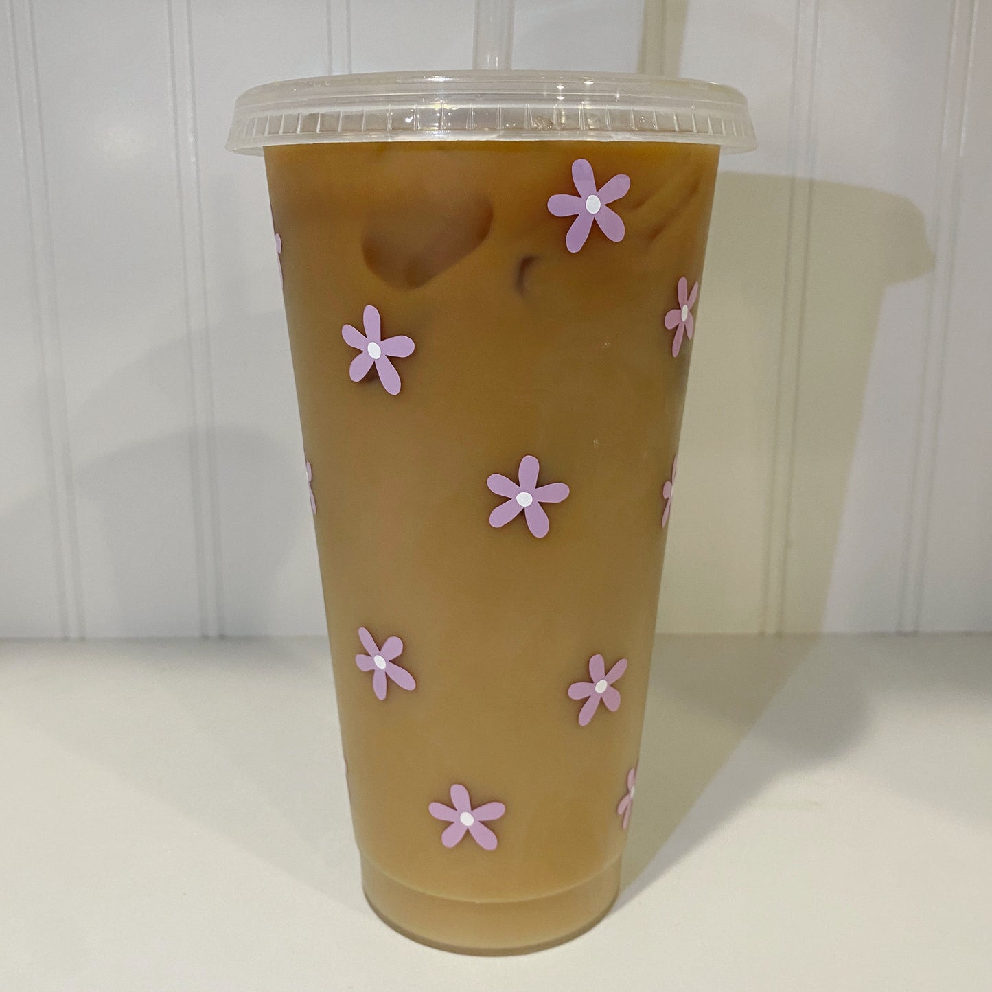 custom daisy frosted tumbler