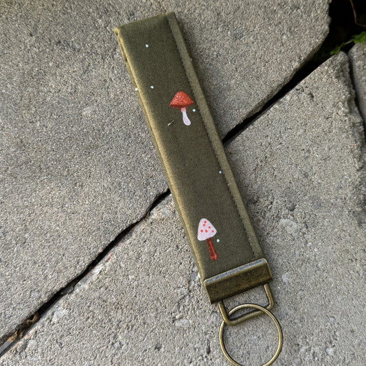 key fob - mushroom garden